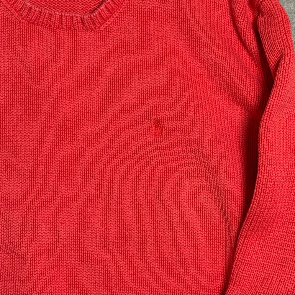 Vintage Polo Sport Ralph Lauren Sweater Red Women's Large L  Crewneck Pony Logo - Picture 4 of 7